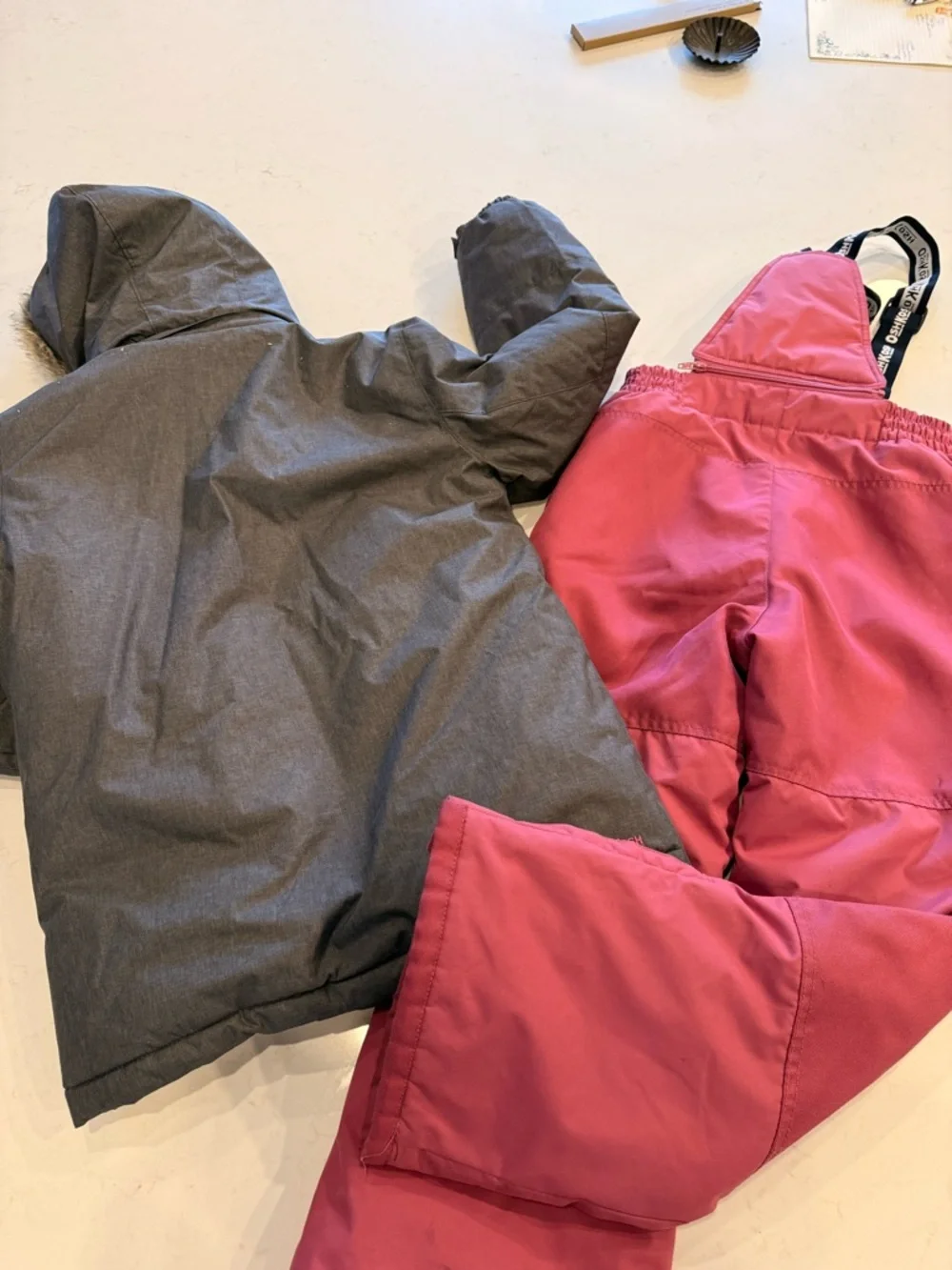 OshKosh B'gosh Gray Jacket with Pink Snow Pants - Girls 12 - Picture 2 of 5